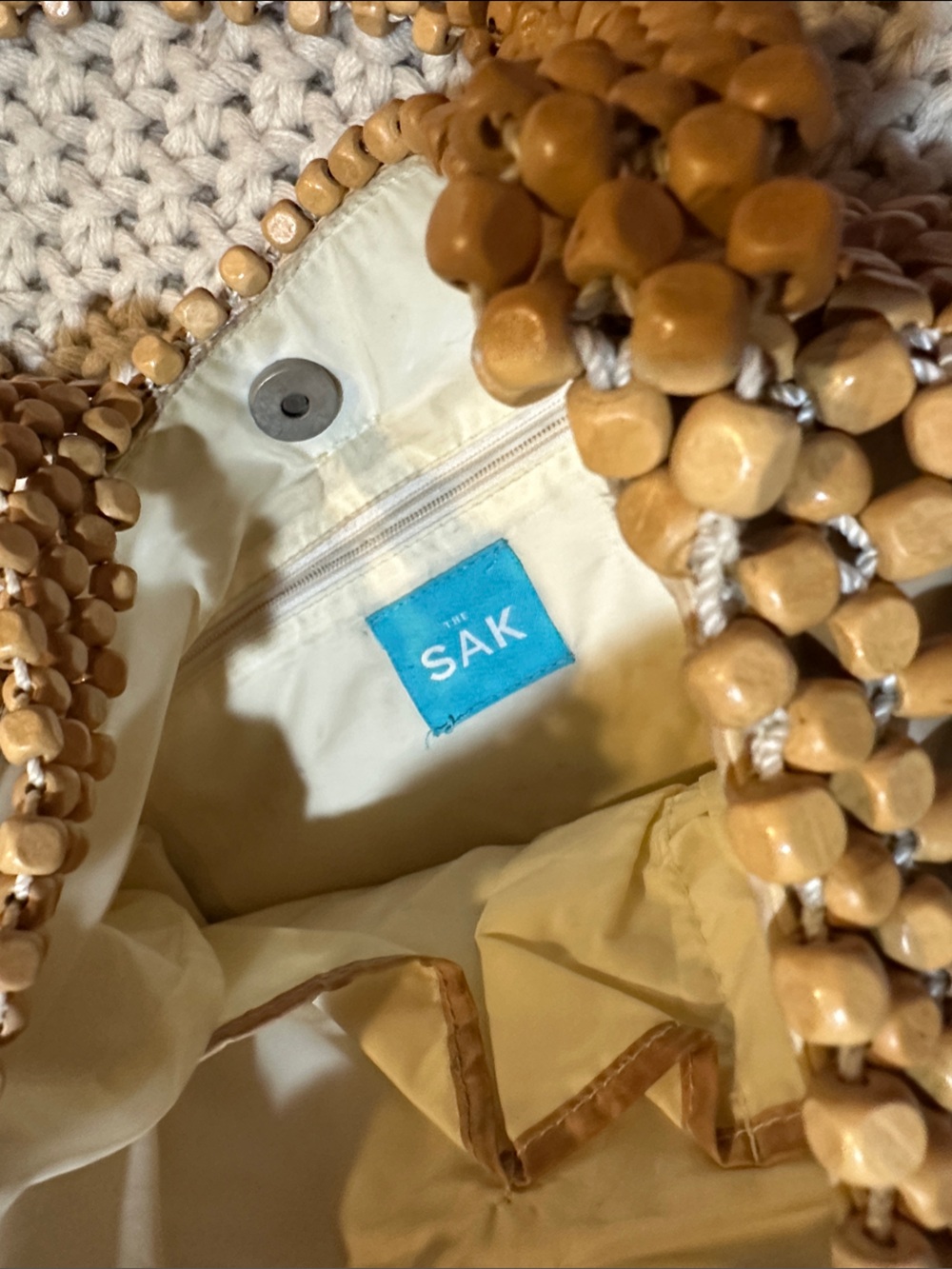 The Sak Beaded Crescent Shoulder Bag in Tan - Picture 2 of 4
